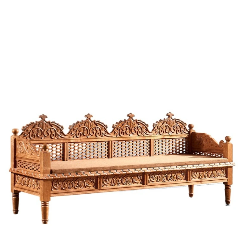

South East Asia all solid wood sofa, new Chinese Arhat bed, Thai style living room furniture sofa