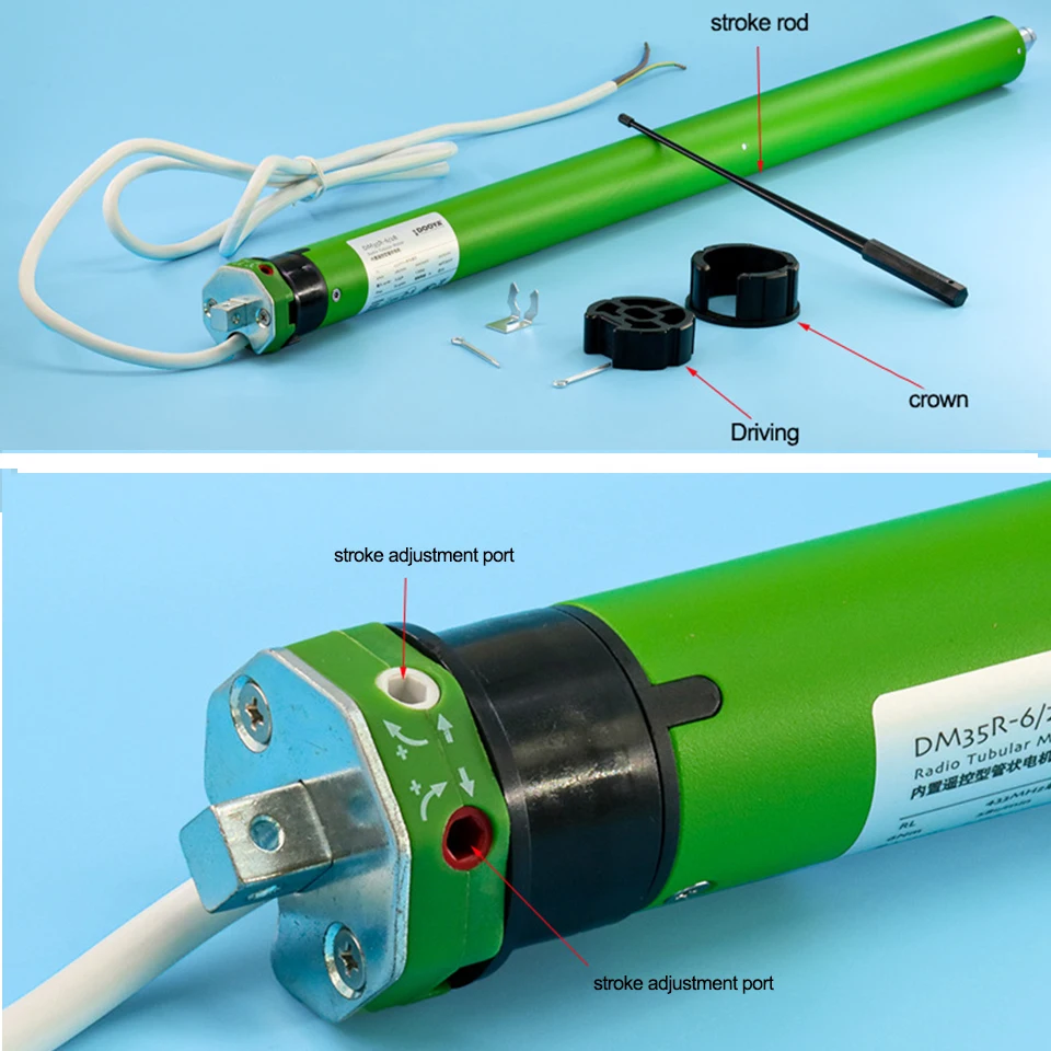 Dooya DM35RL-6/28 35mm Roller Blinds Tubular Motor 220/230V 50/60HZ 433mhz wireless remote control fast motor for 45/50mm tube