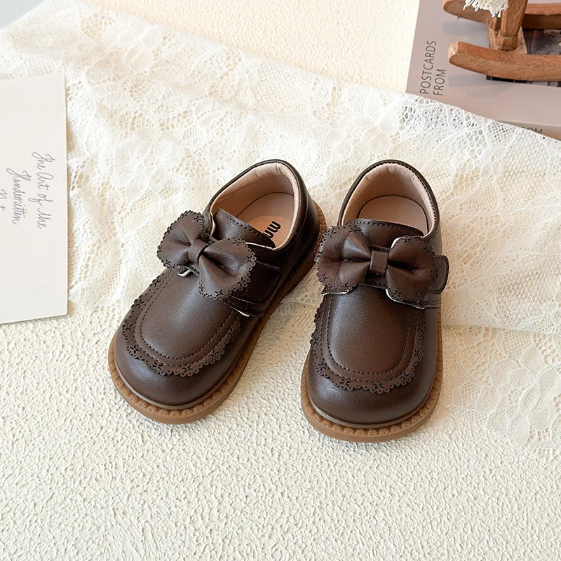 

2026 Children Leather Shoes for Girls Spring Autumn New Fashion Korean Style Soft Bottom Anti-slippery Versatile Princess Flats