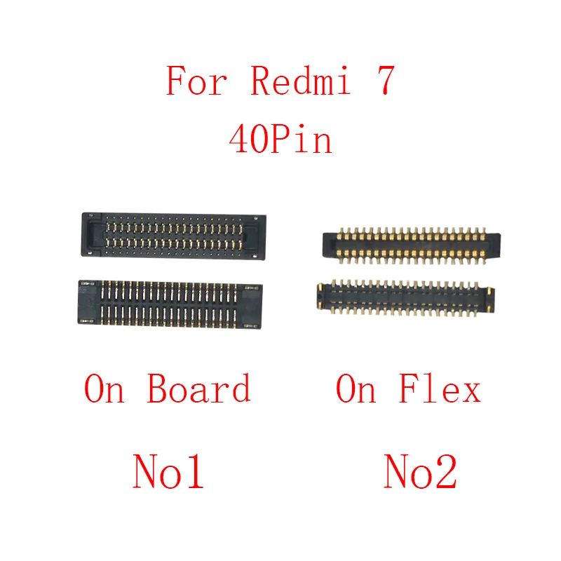 2pcs 40pin LCD Display FPC Connector On Mainboard for Xiaomi Max 3/Poco F1/NOTE 3/Mi Play 5 5S 5C/Redmi 9 7/5 PLUS/Note 6 Pro