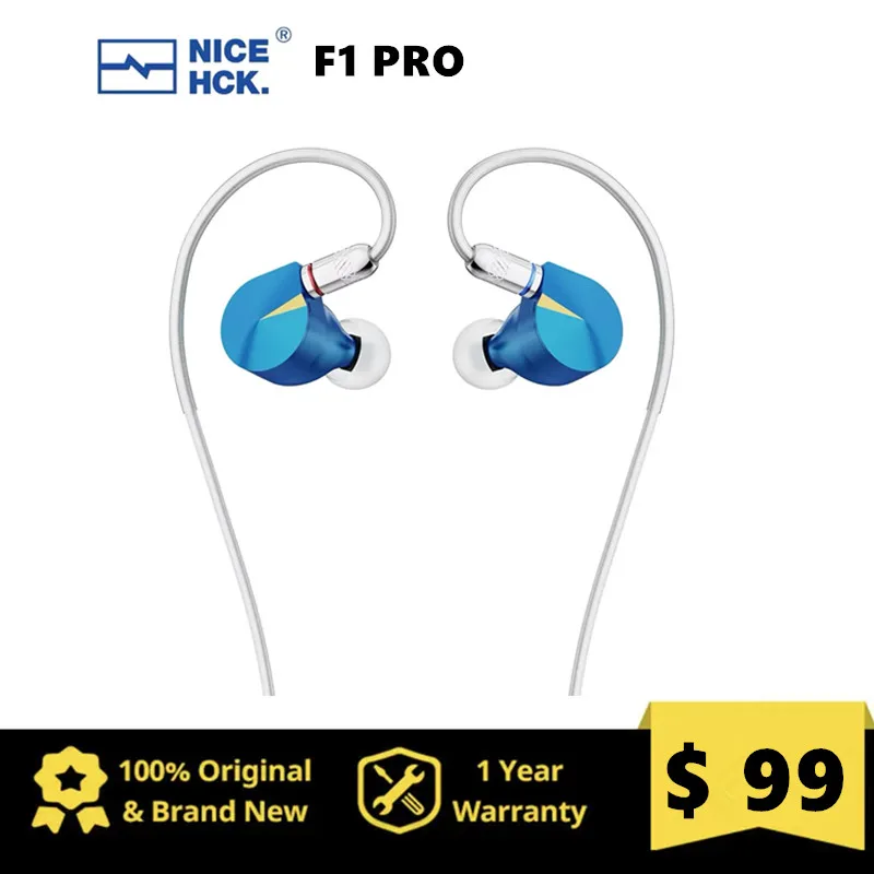 NICEHCK F1 Pro IEM HiFi Music Wired CNC Metal Earphone 14.2mm Planar Diaphragm Driver 0.78mm 2Pin In Ear Monitor 4.4mm Balanced