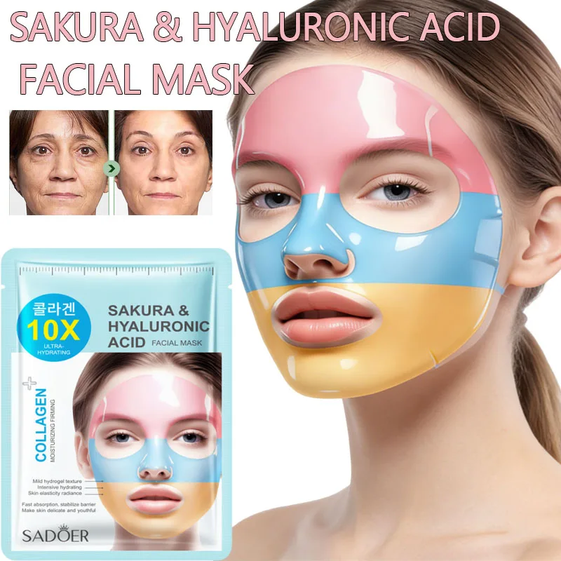 Regenbogen-Kollagen Gesichtsmasken Feuchtigkeitsspendend Aufhellend Straffend Faltenreduzierend Hyaluronsäure Gesichtsmaske Koreanische Kosmetik