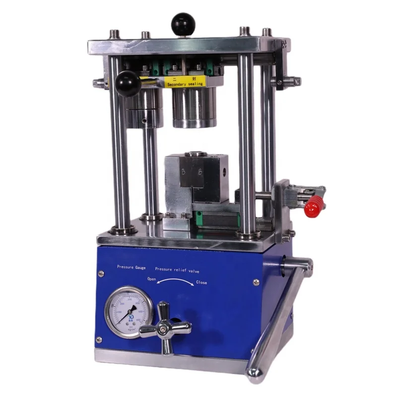 Hydraulic Cylinder Cell Crimping Machine Manual Sealing Machine for Cylindrical Cells 18650 21700 26650 32650