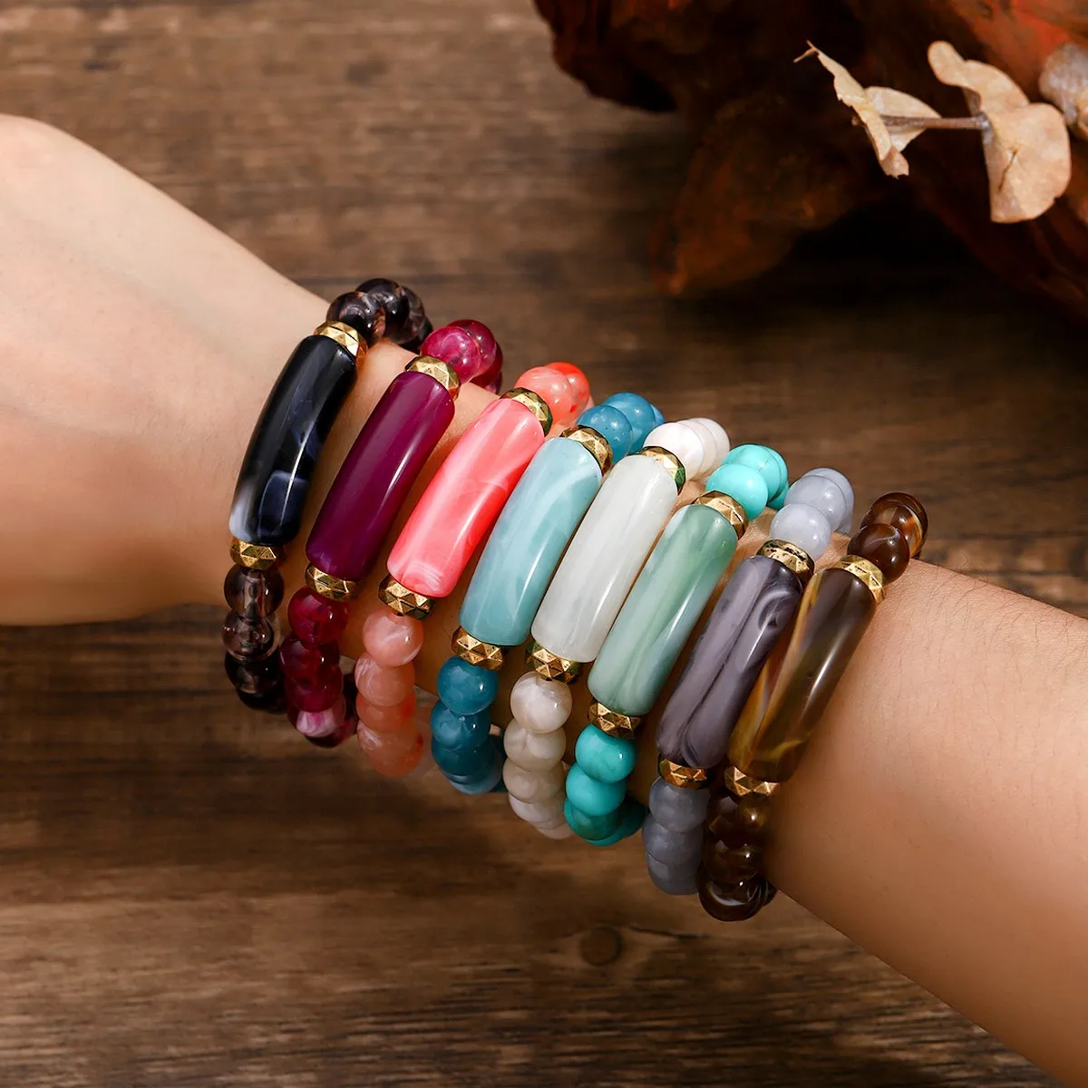 Fashion Elastic Beaded Bracelet For Women Men Couple, Simple Vintage Hand Jewelry, Trendy Stretch Bracelet Gift