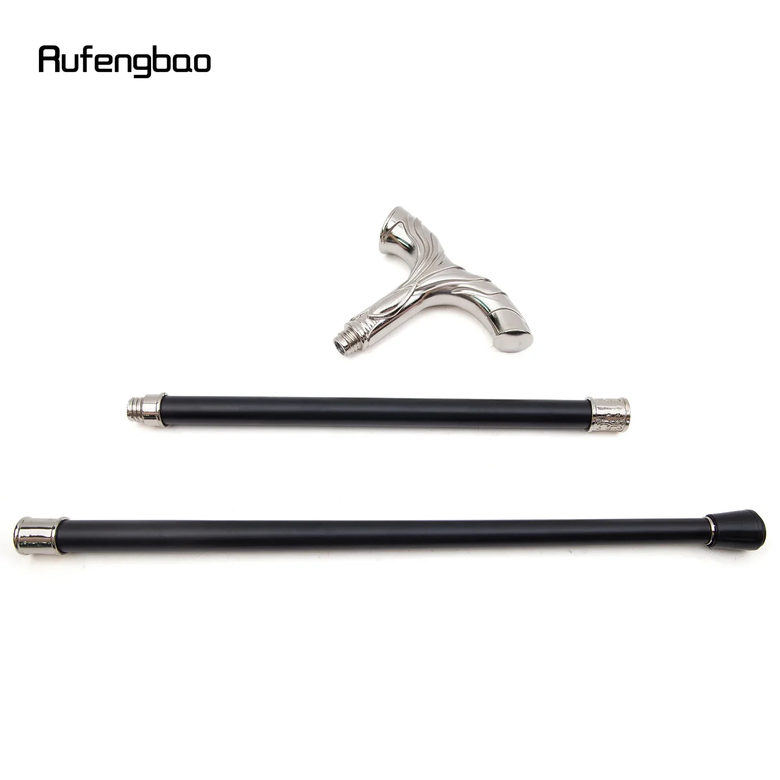 White Flowing Lines Luxury Fashion Cosplay Walking Stick Party Decorative Cane Elegant Crosier Knob Walking Stick 92cm