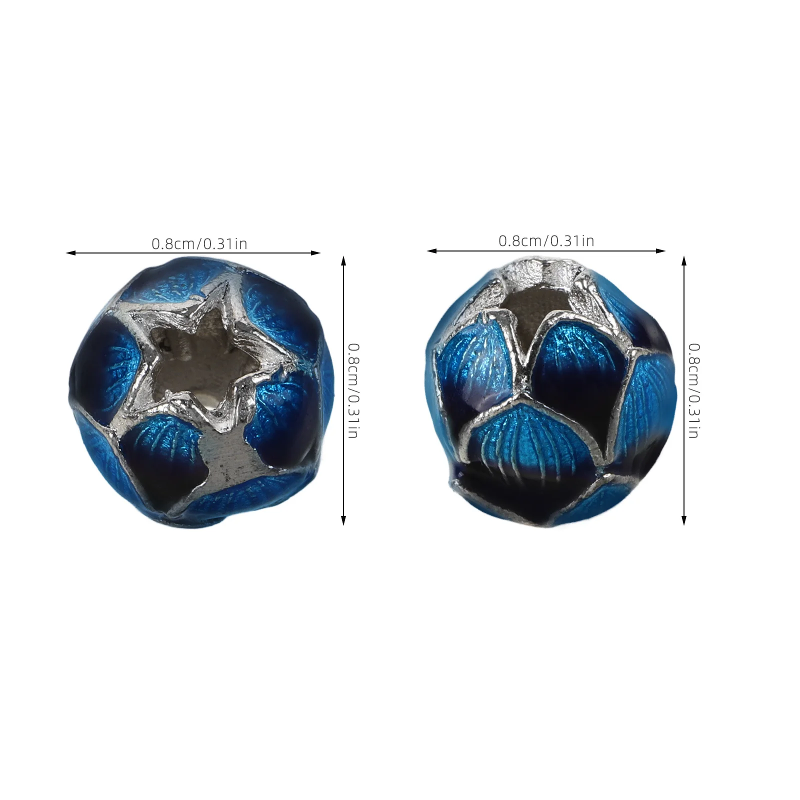 

10Pcs Enamel Lotus Metal Beads Smooth Round DIY Jewelry Making for Christmas Mother's Day Teacher's Day Gifts Rope End Caps