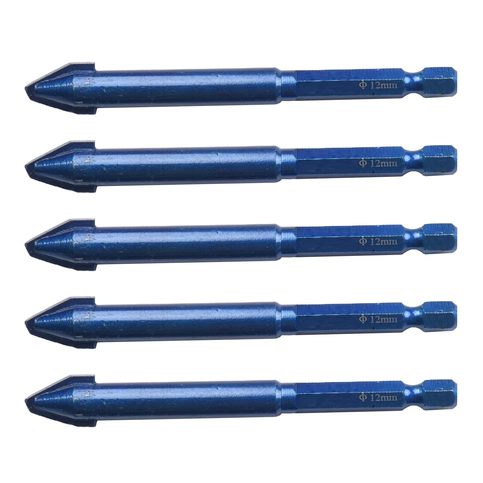 5pcs 6/8/10/12mm 편심 드릴 비트 다기능 구불 구불한 머리 타일 유리 카바이드 목재 플라스틱 전동 공구 용 정밀 드릴링