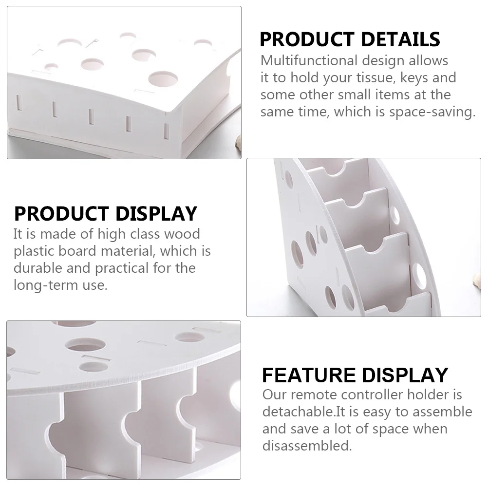 Multifunctional Desktop Remote Controller Organizer Wood Plastic Storage Box Detachable Remote Holder Space Saving Practical
