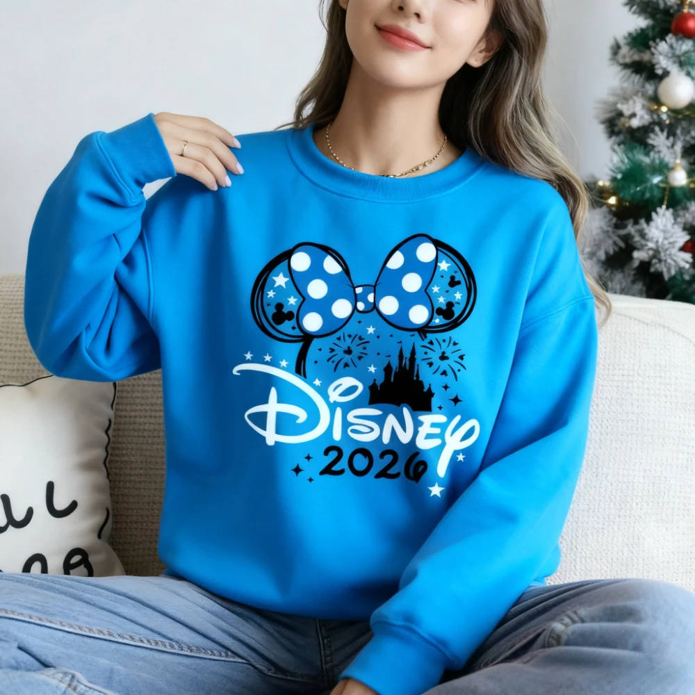 

2026 женская толстовка с замком Диснейленд и Минни Микки, мужские хлопковые толстовки, пуловеры, осень-зима, флисовый оверсайз с длинным рукавом