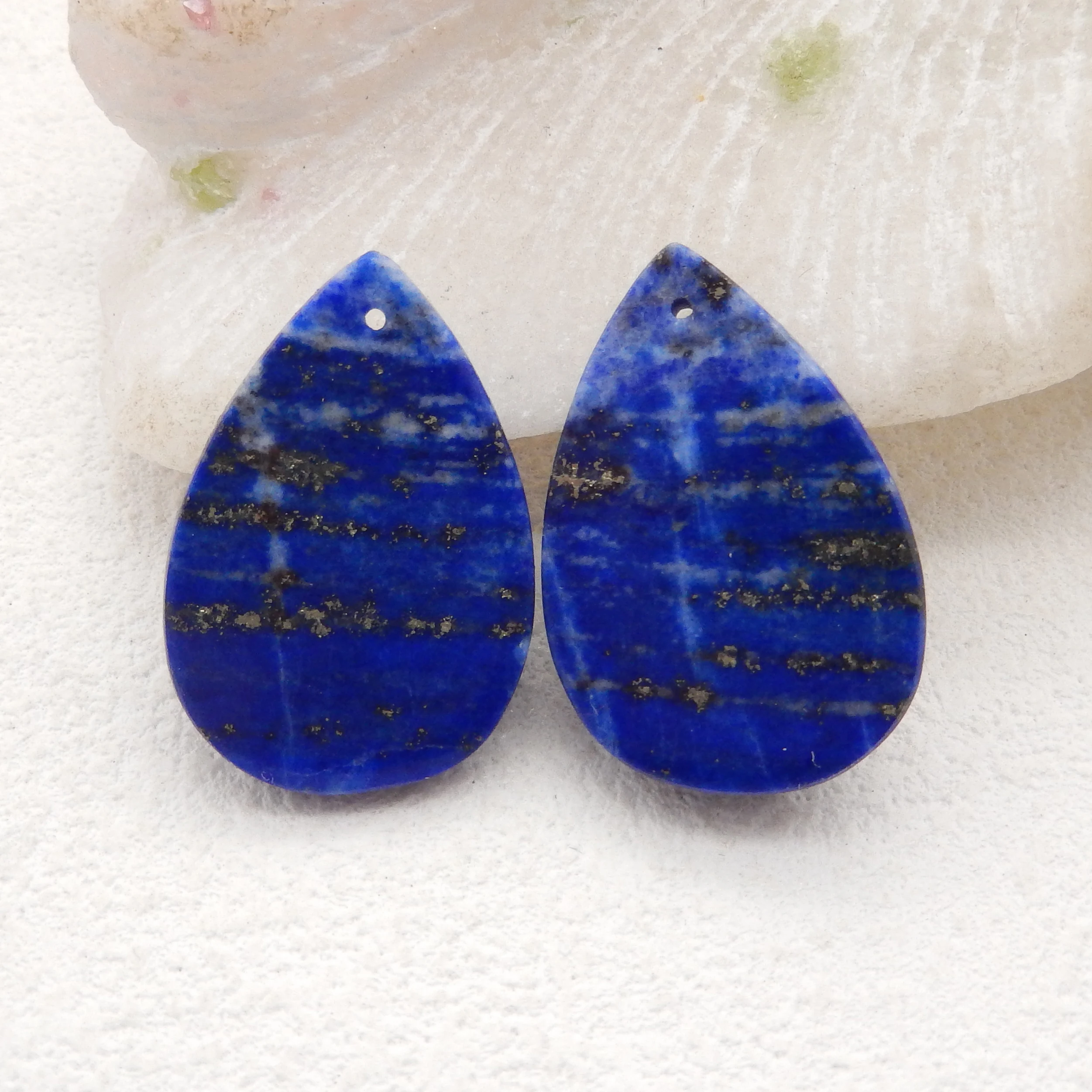 

Natural Lapis Lazuli Uneven Water Drop Earrings For Women,Simple Fashion Handmade DIY Jewelry Gemstone