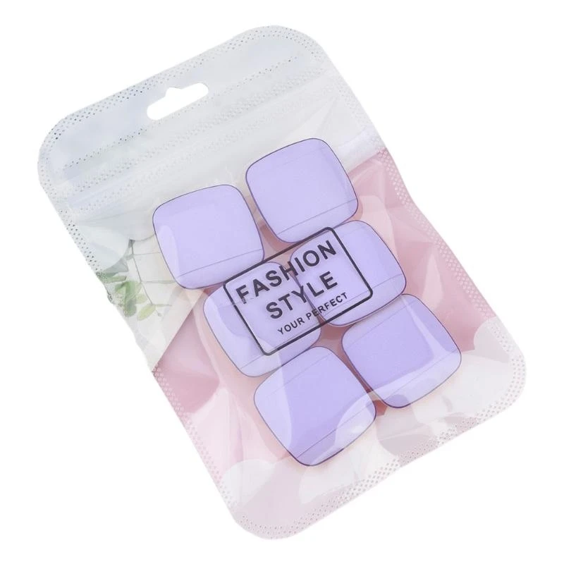 G99E 6pcs Soft Square Thumb Makeup Sponges Puff For Stylish Face Cosmetic Easy Application Suitable For Different Skin Type