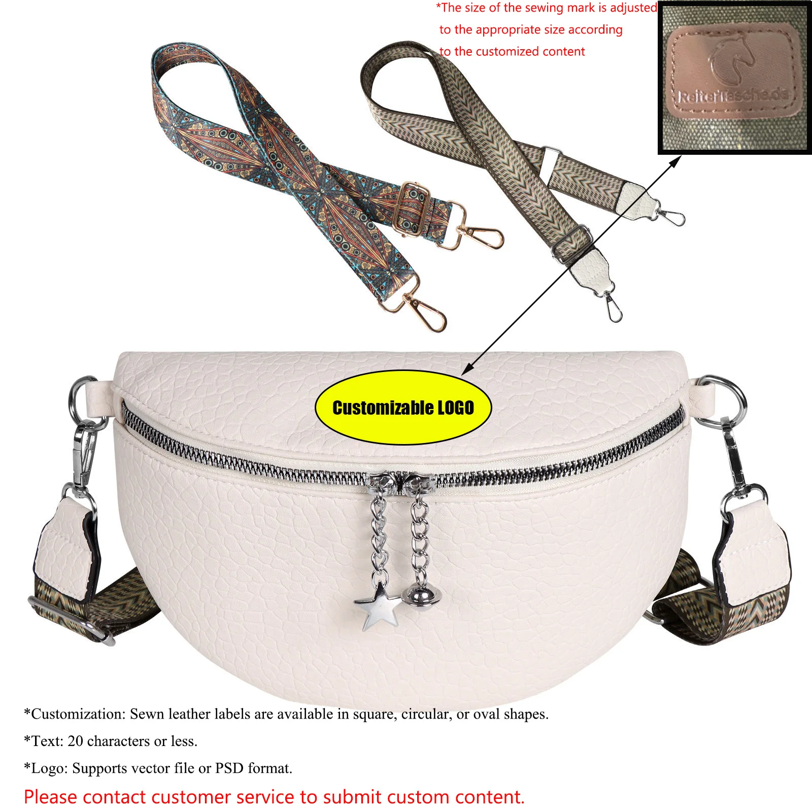 

Женская сумка через плечо из искусственной кожи с настраиваемым логотипом, модная нагрудная сумка, регулируемая сумка на молнии, большая вместительная женская подарочная сумка для путешествий