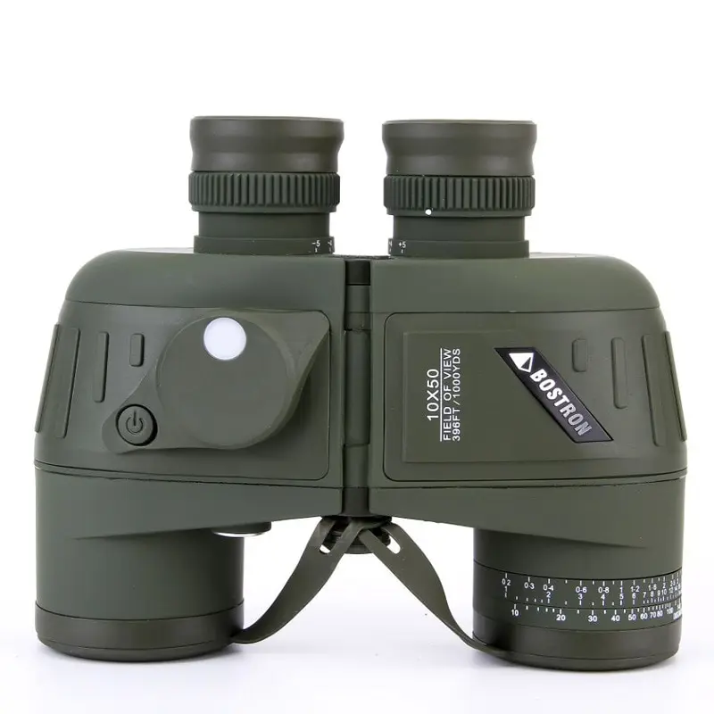 10X50 Porro Bak4 Prism Binoculars HD Military Marine Hunting Bird Watching Waterproof Night Vision Rangefinder Compass Telescope