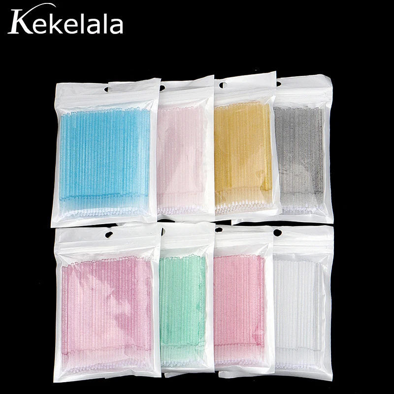 Wholesale 100Pcs/Bag Glitter Eyelash Extension Cleaning Brush Stick Bottle Fake Lash Graft Spoolies Shining Perm LiftingTools