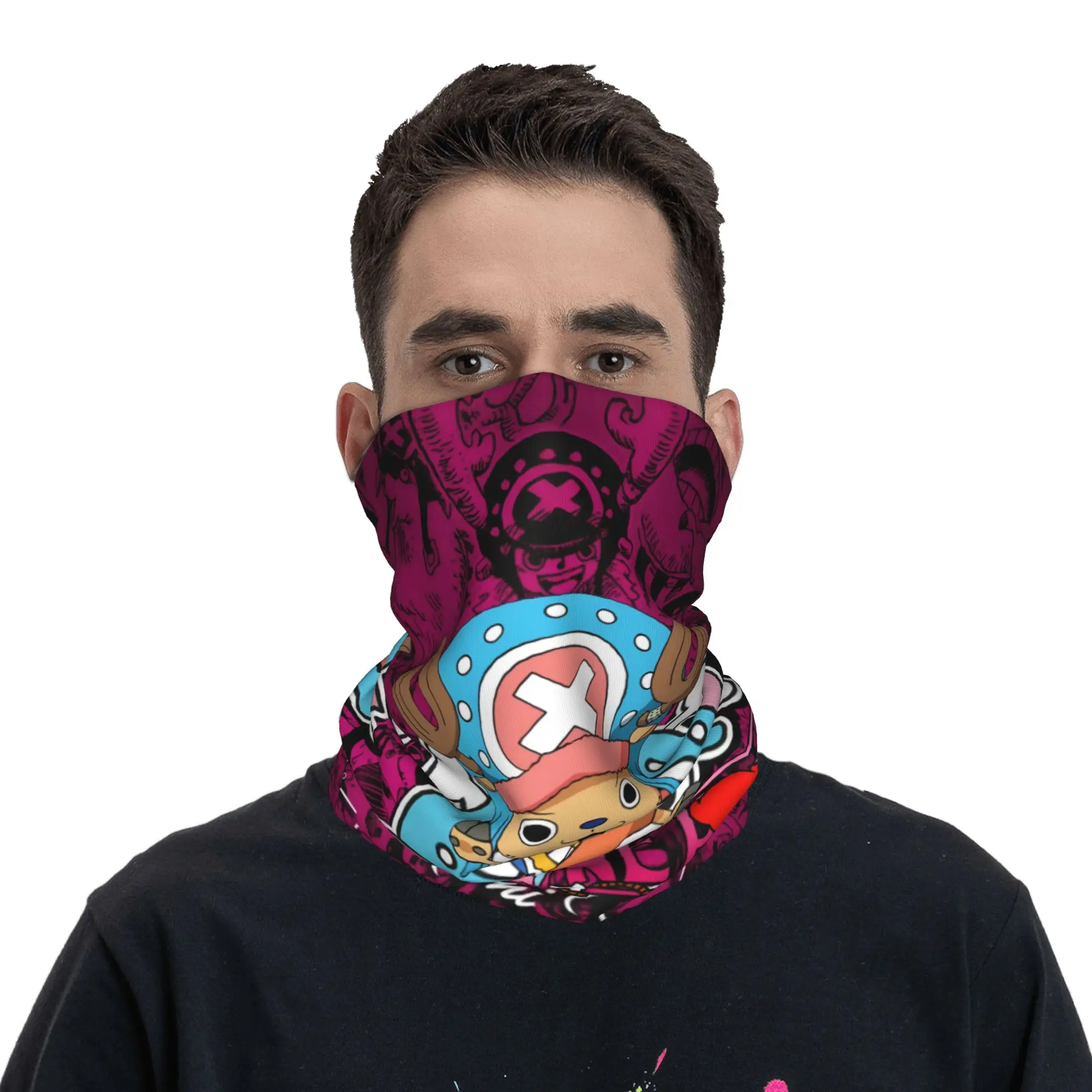 Custom Chopper Janpan Anime Bandana Neck Gaiter for Hiking Running Men Women Wrap Scarf  Balaclava Warmer