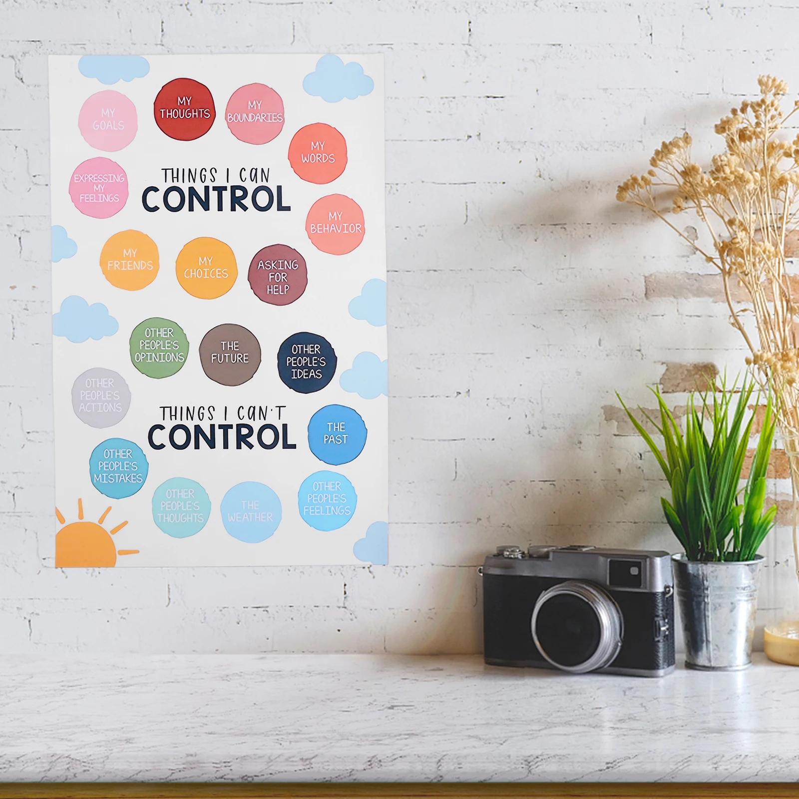 

Cartoon Emotion Poster Waterproof Art Paper Painting Bedroom Living Room Children Educational Wall Picture Decor Classroom Wall
