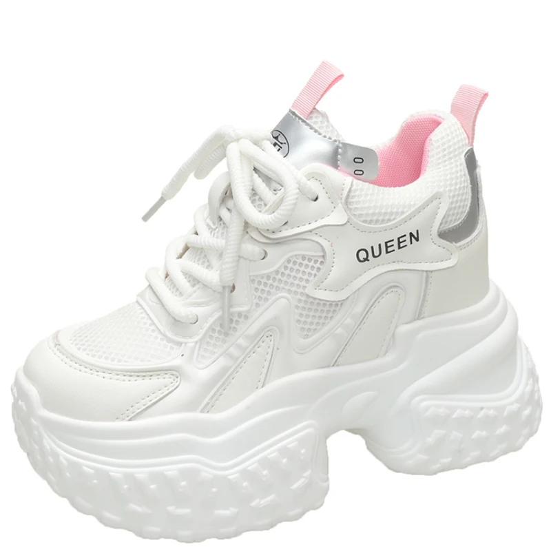 

Женские повседневные кроссовки на платформе 10 см, осенняя спортивная женская обувь на высоком каблуке, осень 2024, дышащие кроссовки, массивные кроссовки, Zapatos Mujer