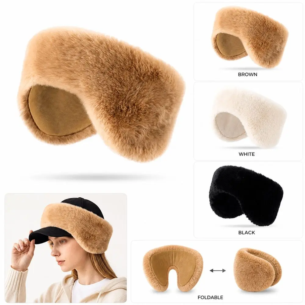 New Foldable Earmuffs Faux Fur Earmuffs Faux Fur Foldable Winter Ear Warmers Warm Lining Soft Ear Muffs for Car Fuse