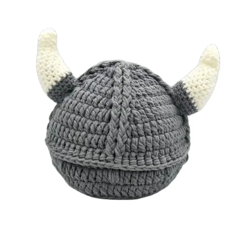 

XEONGKVI Korean Lovely Horn Knitted Cap Autumn Winter Brand Adult Manual Whimsy Skullies Beanies Hats For Women