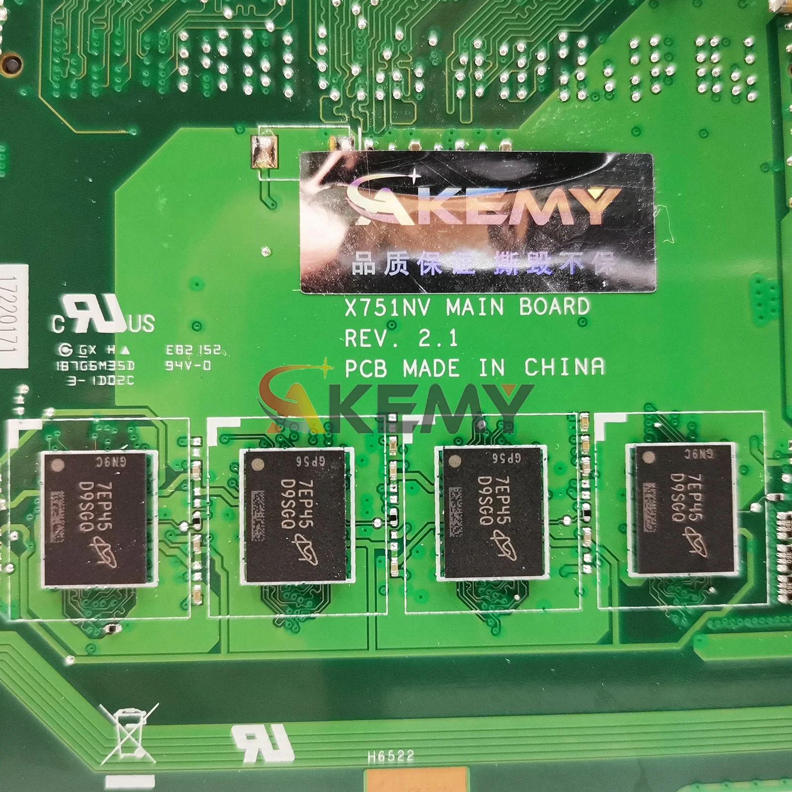 Placa base para ordenador portátil X751NV para ASUS VivoBook K751N X751NA X751N X751NC X751NV placa base para portátil con CPU Celeron 106% pruebas OK