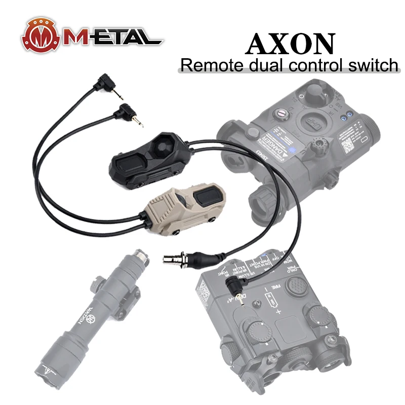 

AXON Tactical Remote Dual Sontrol Switch WADSN M300 M600 Flashlight PEQ NGAL UN Mode Remote Control Button SF/2.5/3.5/Crane Plug