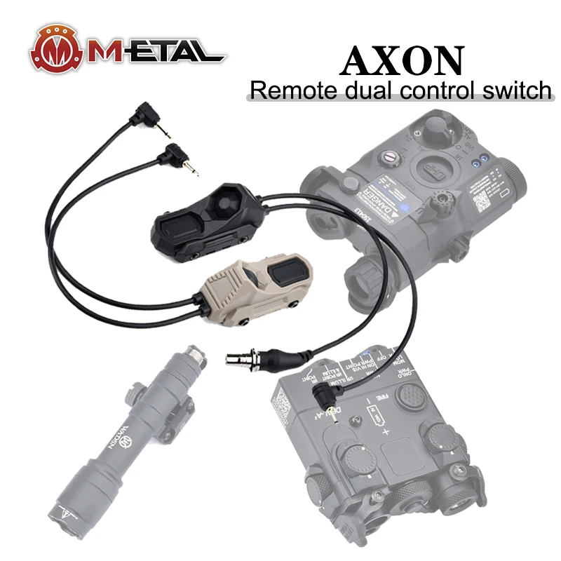 AXON Tactical Remote Dual Sontrol Switch WADSN M300 M600 Flashlight PEQ NGAL UN Mode Remote Control Button SF/2.5/3.5/Crane Plug yun yif24 60 crane use five step four direction joystick crane remote control