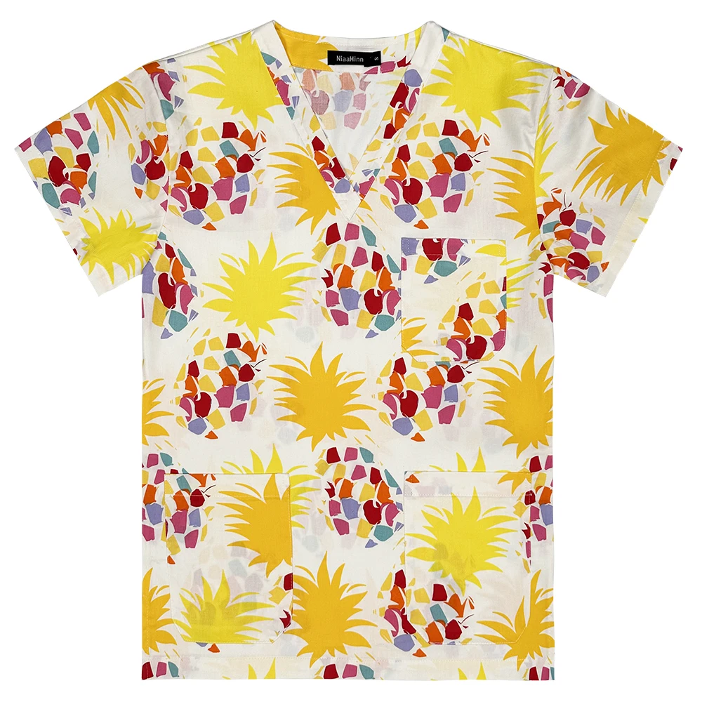 Ropa médica Unisex para mujer, Blusa de algodón suave, ropa de trabajo para médico, enfermería y pedicura