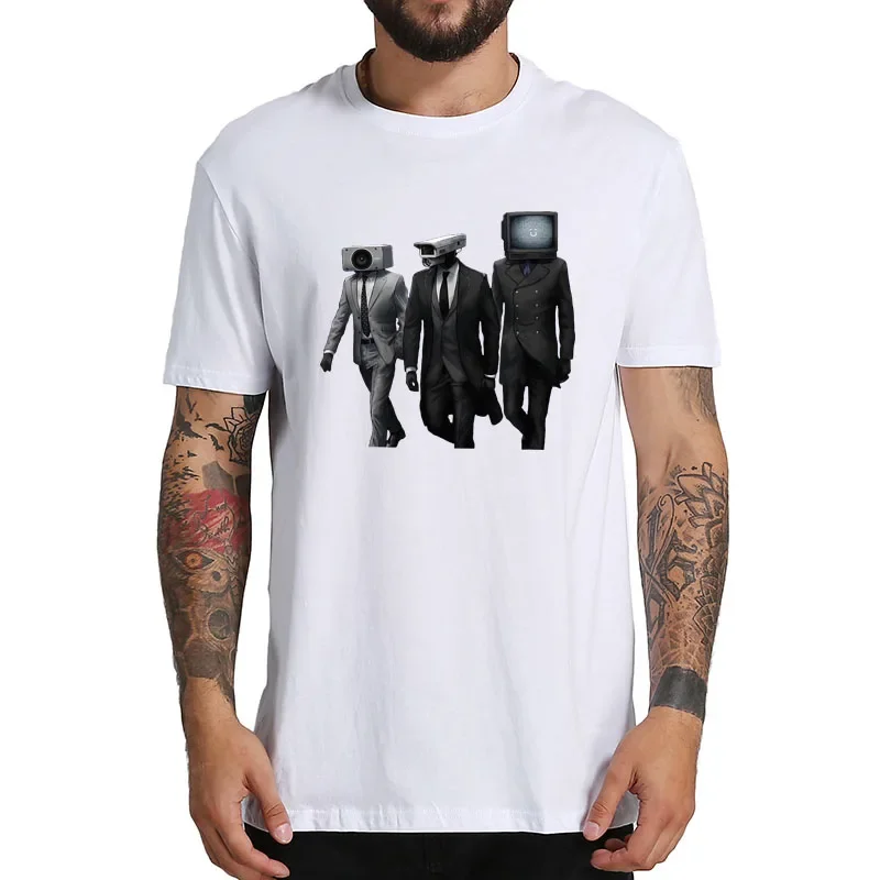 Skibidi Toilet Meme T Shirt Cameraman Speakerman TVman Skibidi Game Graphic T-shirts 100% Cotton Unisex Summer Tops Tee