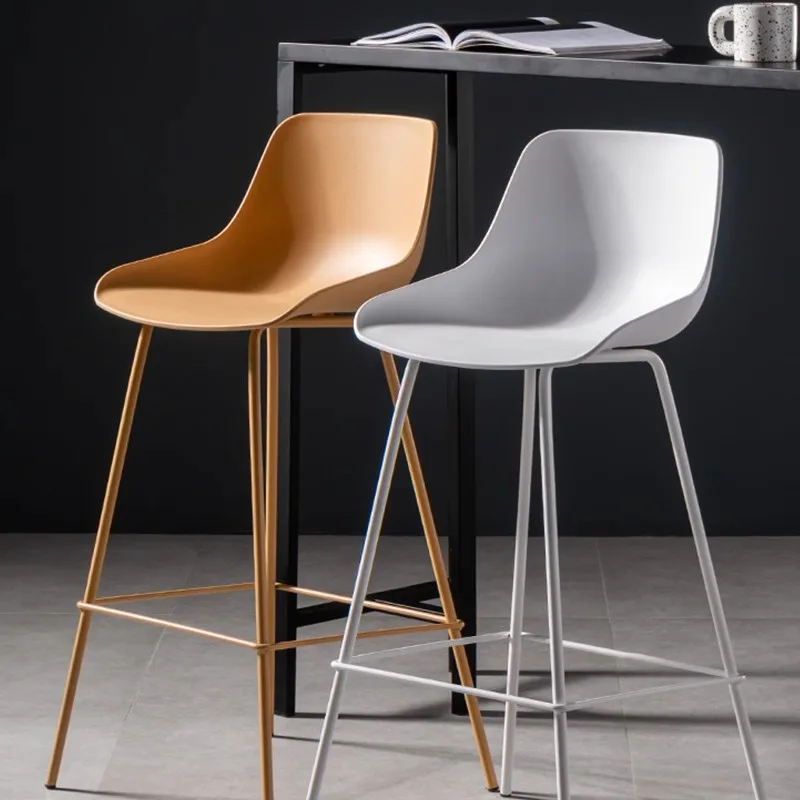 Modern Simple Backrest Conference Plastic High Chair Bar Stool Nordic Bar Stool Milk Tea Shop Bar Chair