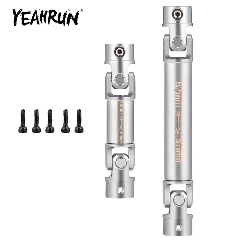 YEAHRUN 2 ชิ้นสแตนเลสเกียร์ไดรฟ์เพลาสําหรับ TRX-4M High Trail K10 รถกระบะ F150 1/18 RC Off - road รถอะไหล่อัพเกรด