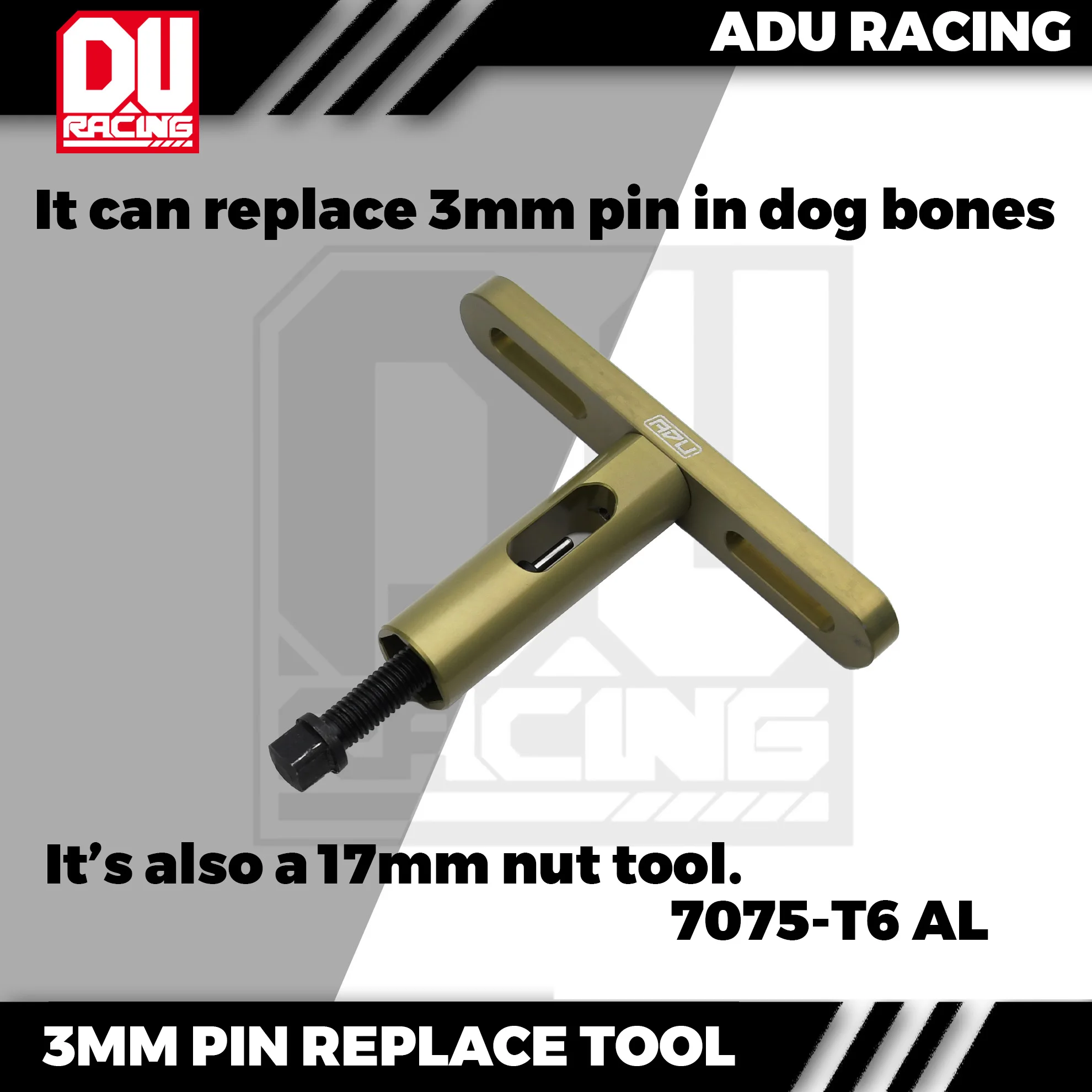 ADU RACING 7075-t6 aluminum alloy 3mm dog bones pin replace tool and 17mm socket