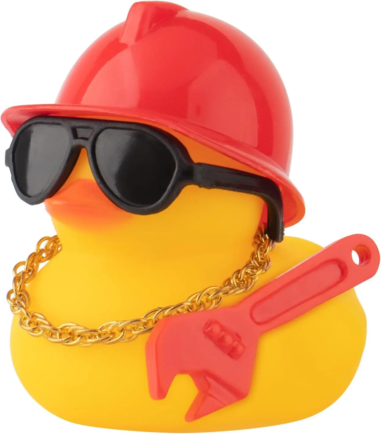 Auto-Armaturenbrett-Dekorationen, Gummienten, Bauarbeiter, Gummi-Ente für Auto-Ornament, süße Ente mit Werkzeug, Schutzhelm, Glasse – Detail 4