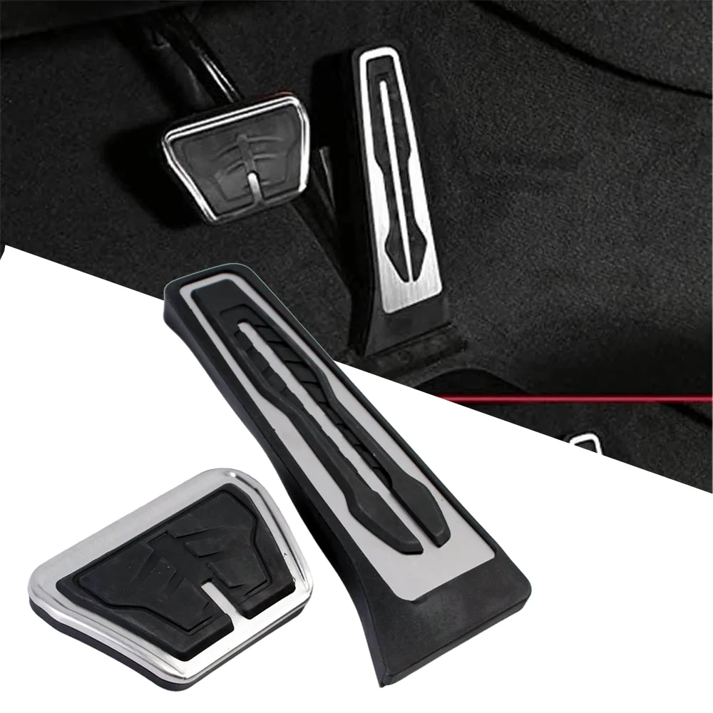 Edelstahl-Gummi-Gaspedal- und Bremspedalabdeckungen Set für BMW X3 X4 X5 X6 2 3 4 5 6 7 Serie G20 F30 G30 G11 G01 G02 G05
