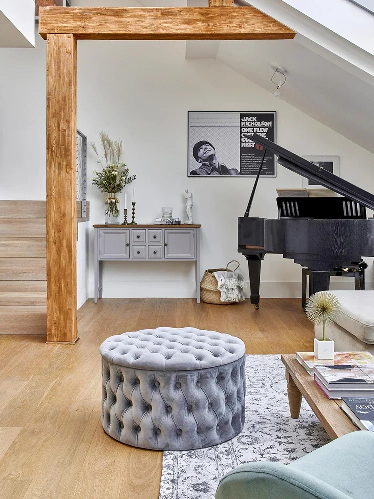 أريكة الشمال مسند القدمين غرفة المعيشة غرفة نوم مسند القدمين الإنترنت المشاهير الوردي النسيج تخزين البراز أريكة مستديرة #4