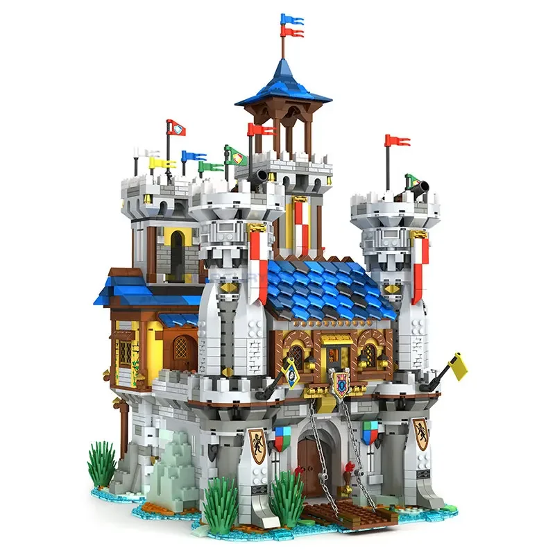 

Golden Lion Castle Model Blocks Medieval Architecture MOC 66006 European Modular Building Bricks Set Gift Toy for Children Boys