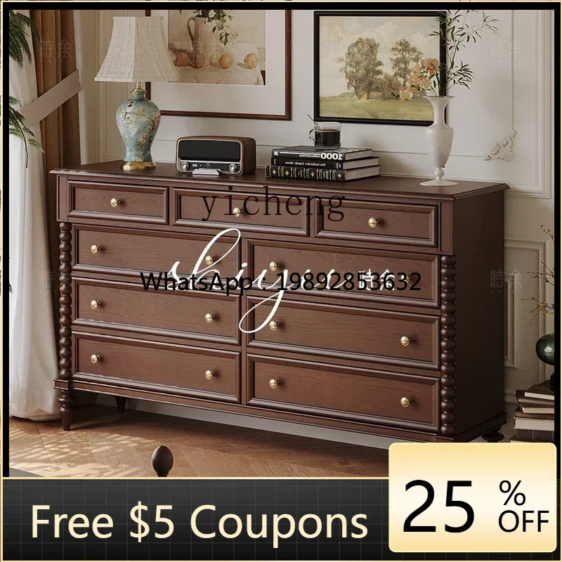 

Комод ACC из массива американского дерева, девять ящиков, винтажный, для спальни, прикроватный