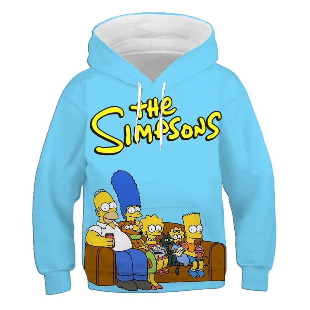 The Simpsons men and women fashion age-reducing cute cartoon print trend play walk play loose outdoor sportswear hoodie