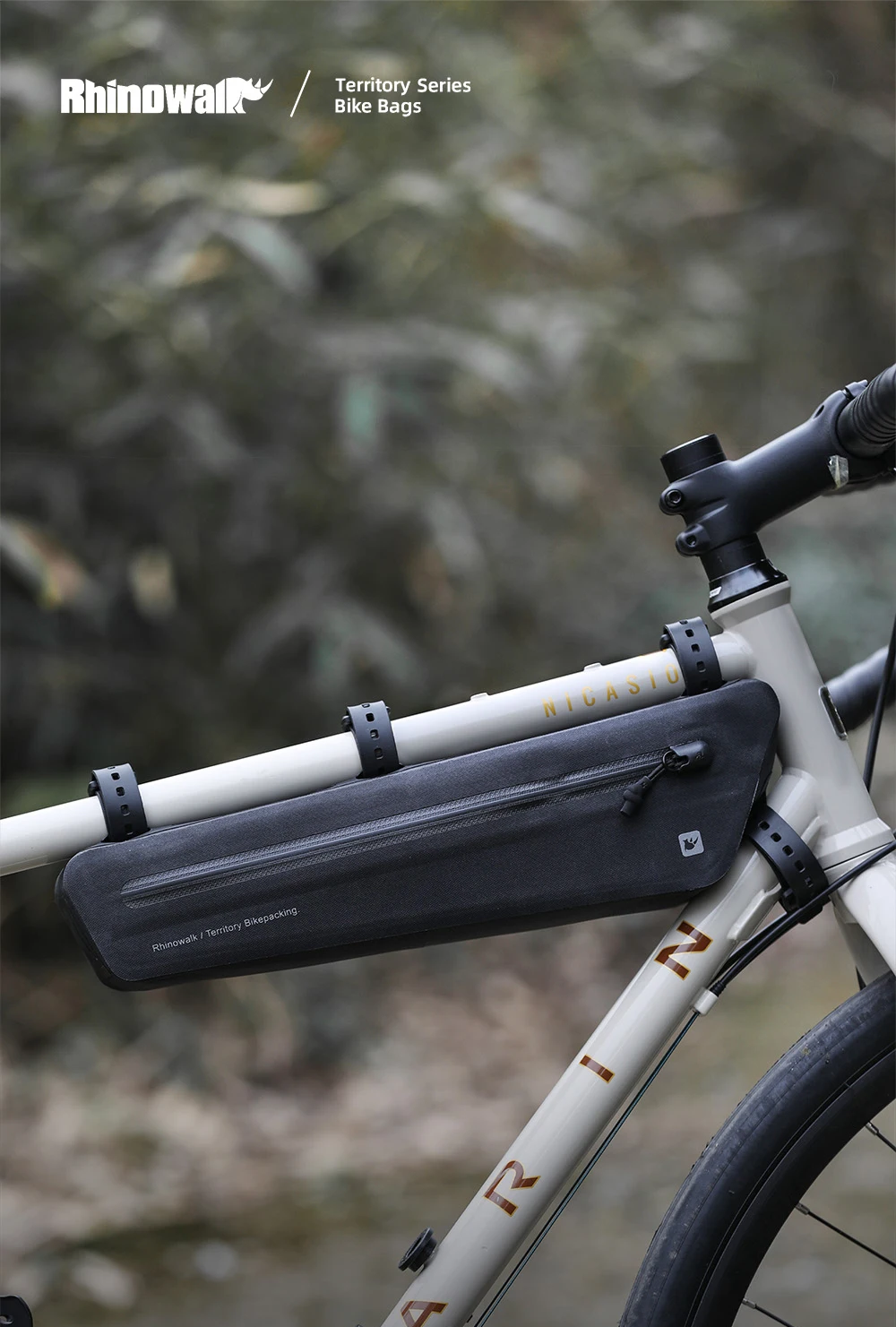 Rhinowalk Fahrradrahmentasche Wasserdicht 1,3L/1,9L Fahrrad-Dreieckstasche für MTB, Rennrad, Gravelbike Zubehör Bikepacking – Detail 1