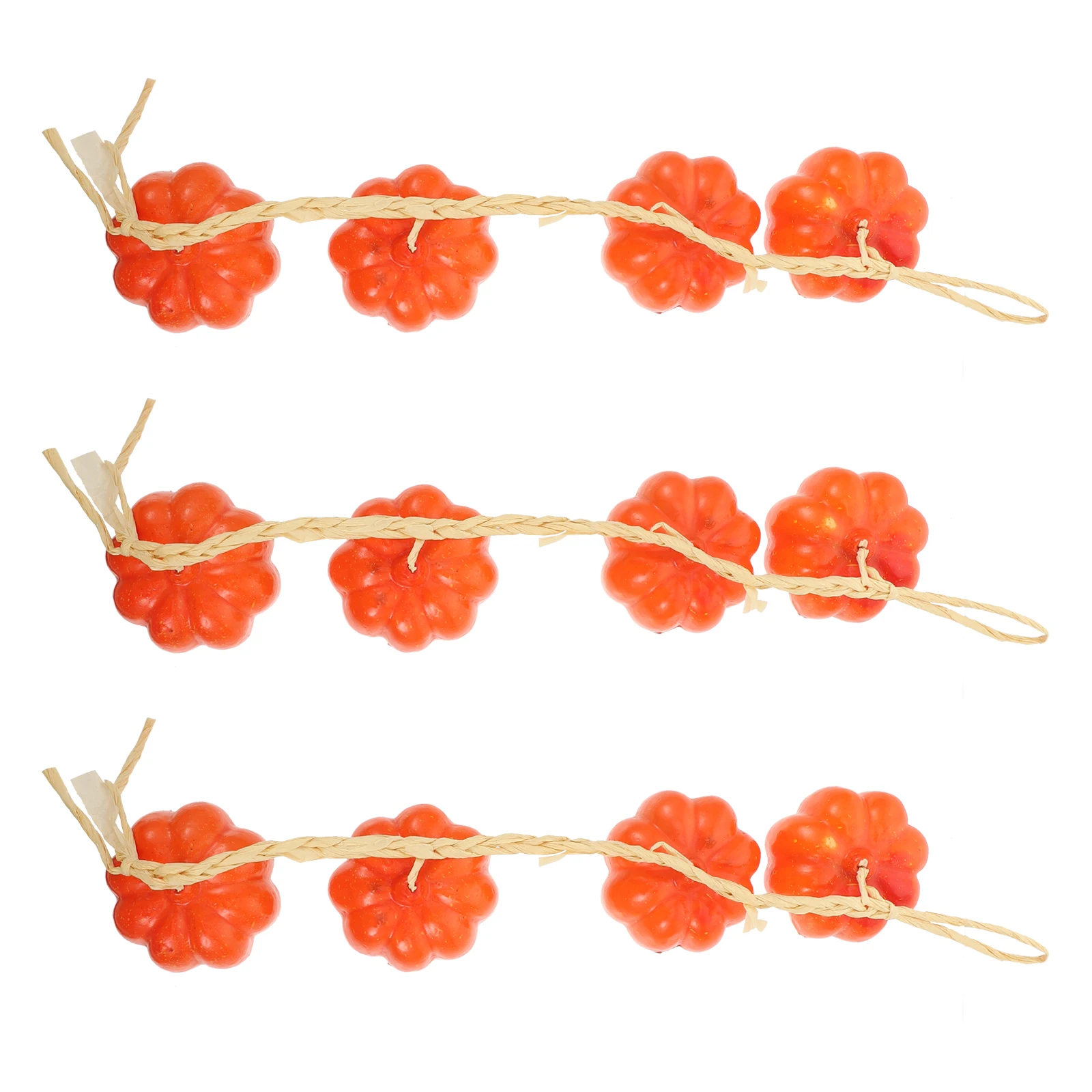 

3 Pcs Artificial Pumpkin String Decor Wall Art Hanging nament Home Garden Party Layout Bright Color Simulated Corn
