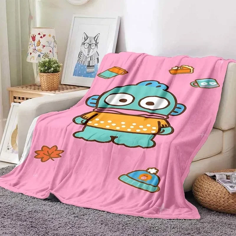 Hangyodon Cartoon Blanket Sanrio Fashion Soft Fluffy Throw Children Adult Sofa Plush Quilt Girl Bedspread Throw Blanket for Sofa