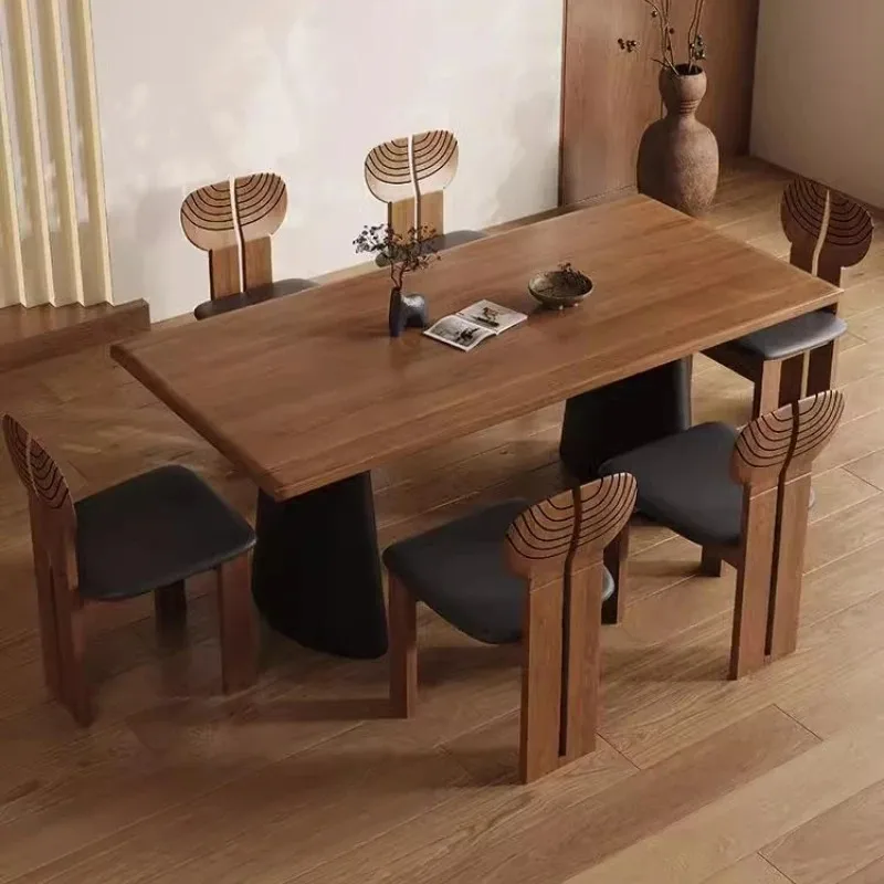 

Wood Brown Decor Dining Table Set Design Modern Mid Century French Dining Table Luxury Restaurant Mesa De Jantar Furniture Home