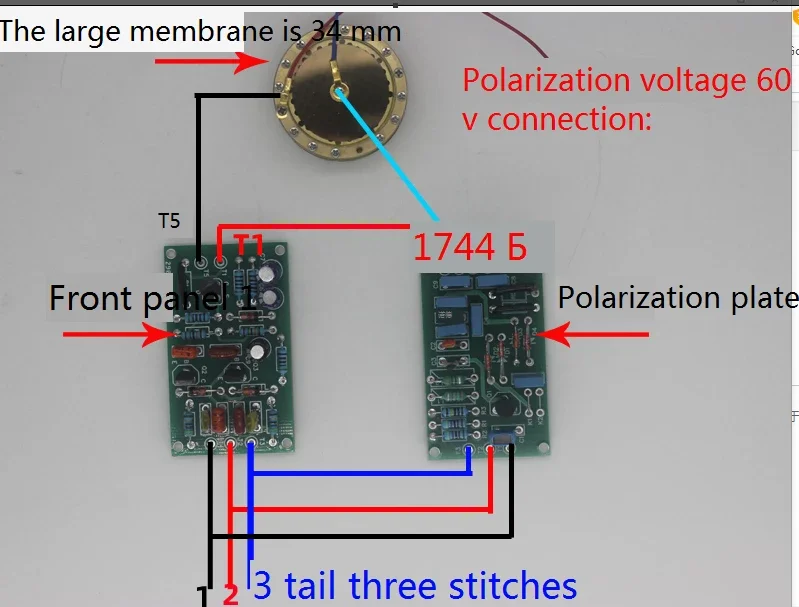 DIY Manual 34mm Large Diaphragm Condenser Microphone Circuit Board  Field Effect Transistor Circuit Board