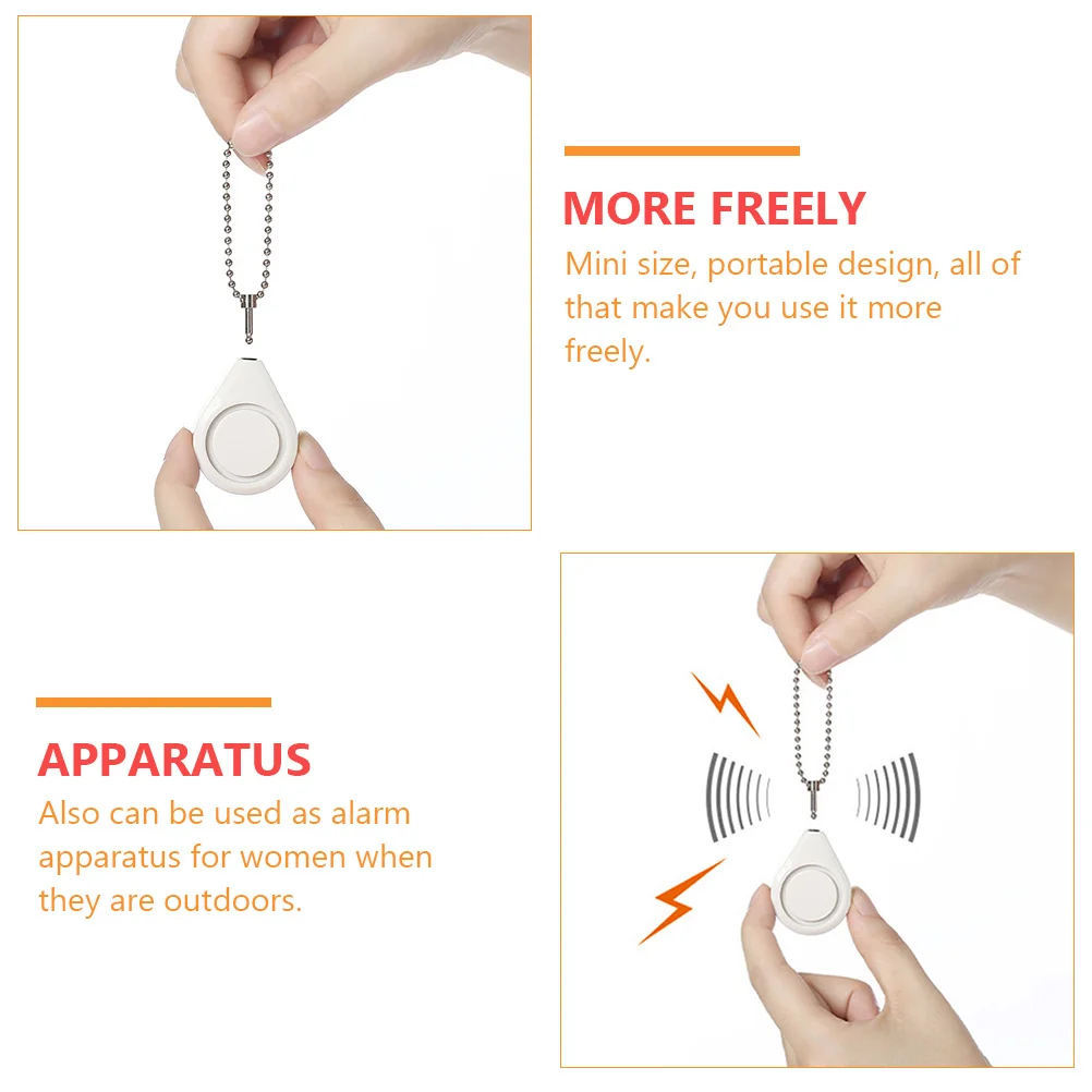 

1pc MiniAlarm Device Portable Security Tool Emergency Outdoor Safety Escape Smart Loud Sound White ABS Lightweight