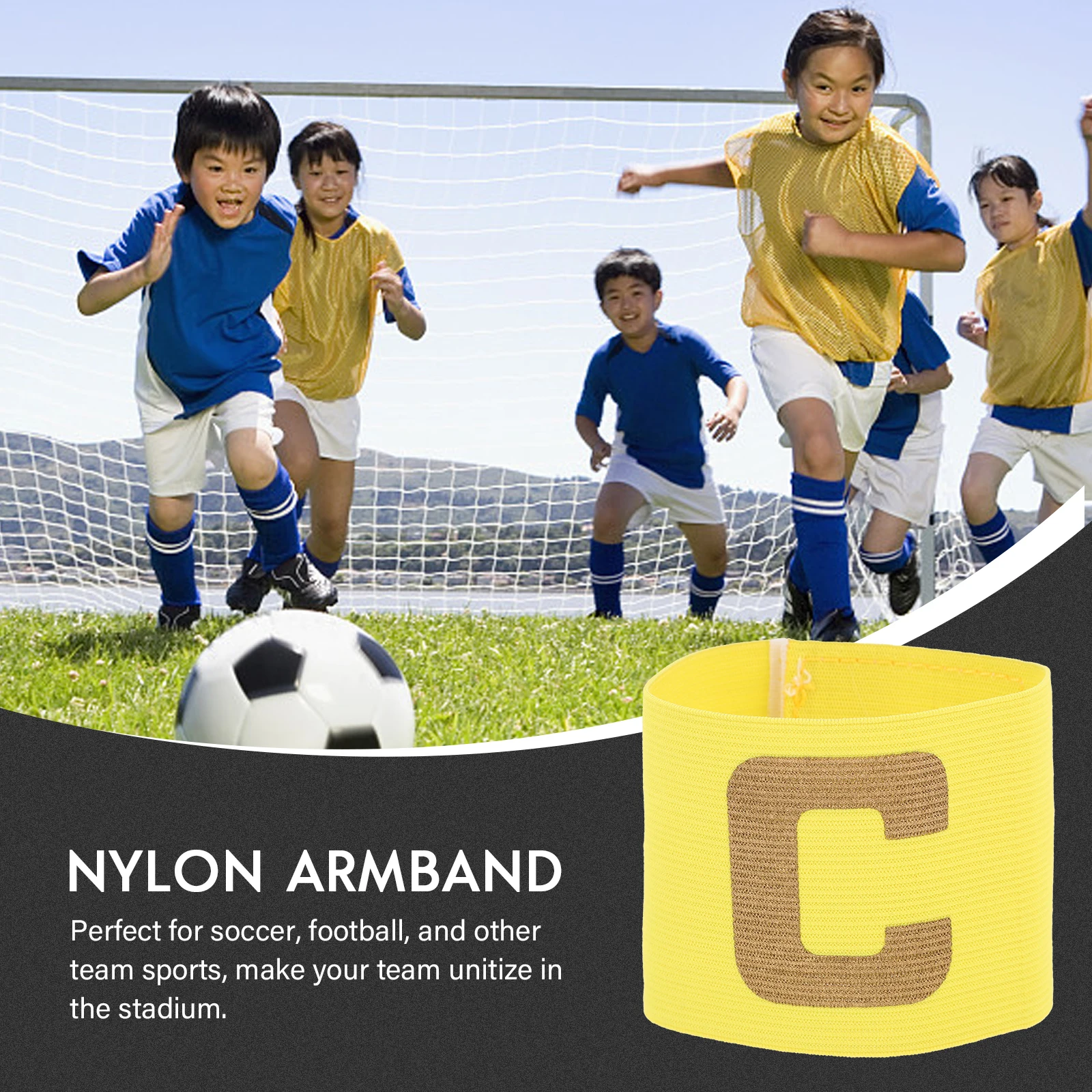 

4pcs Elastic Captain'S Armbands Football Team Leader Armlets Durable Nylon Sports Match Supplies Lightweight Anti-Slip Arm Band