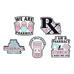 Cartoon Pill Capsules Brooch We Are Pharmily Enamel Pins Legal Drug Dealer Brooches Lapel Badge Jewelry Gift for Medical Friends