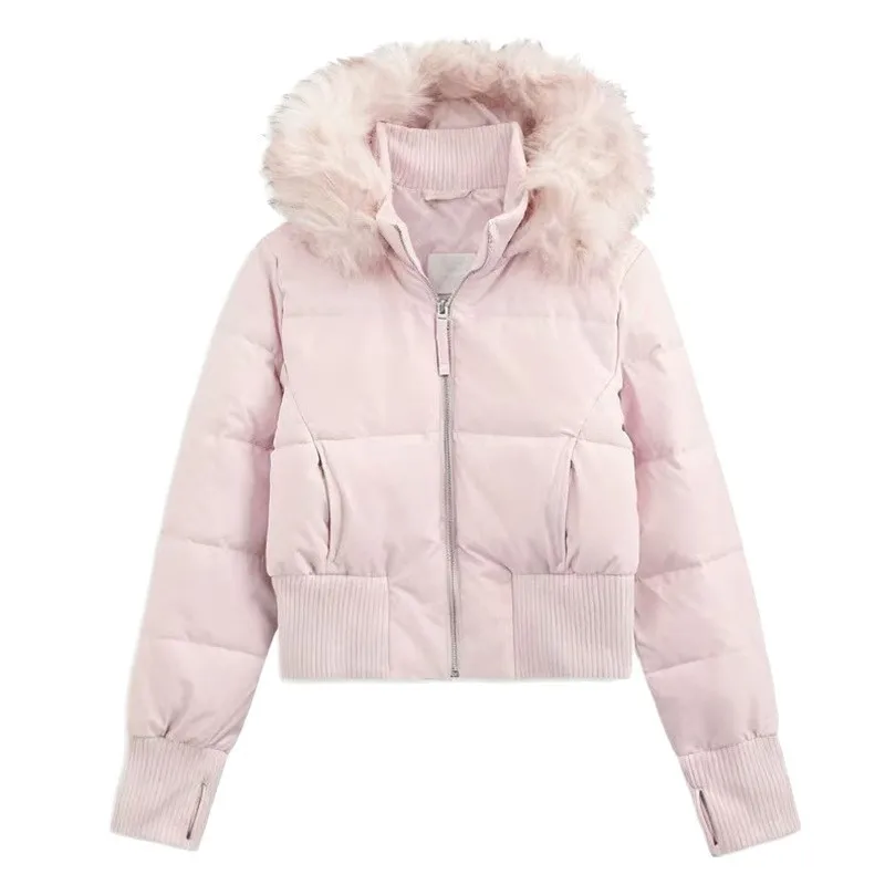 Parkas Women Short Coats Hooded Zipper Jackets Full Sleeve Thick Warm Y2k Streetwear Elegant Jacket Coat Autumn Winter 2026