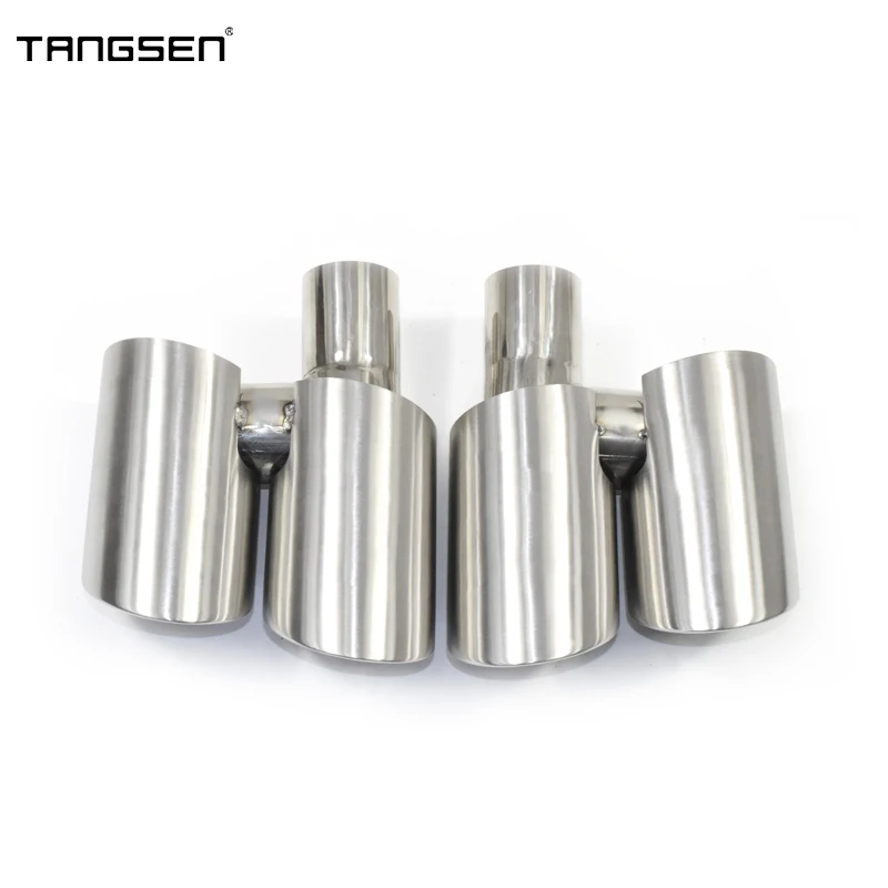 1 Pair Stainless Steel Car Quad Exhaust Tip Exhaust Pipe Muffler Tip Nozzle Tailpipe For Porsche Panamera 970 2010-2013