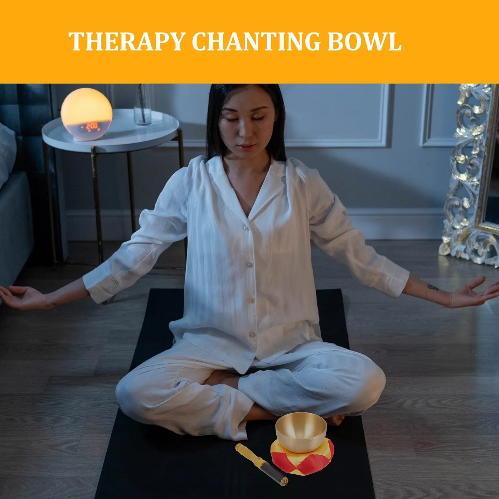 

1Set Meditation Bowl Tibetan Copper Singing Bowl Set for Yoga Healing Relaxation Sound Therapy Meditation Tool