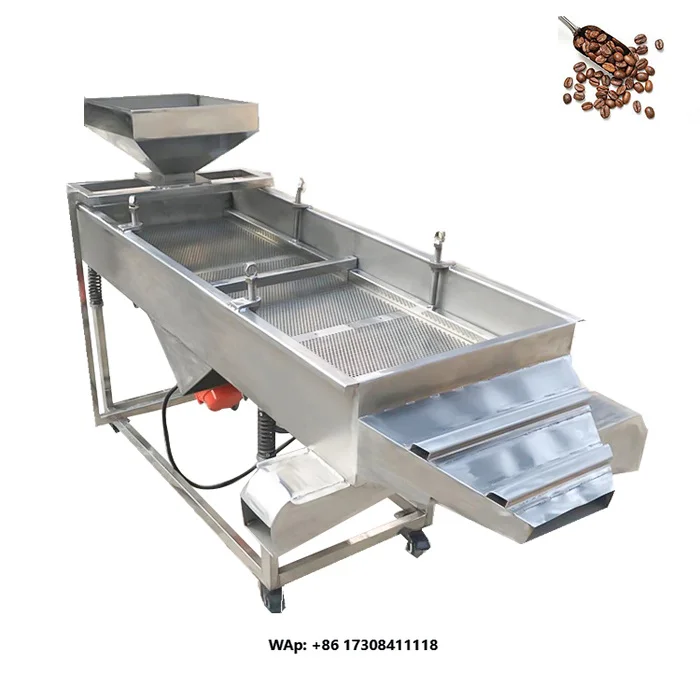 Small Rectangle Coffee Bean Screening Linear Vibrating Sieve Machine Rectangular Vibration Sieving Machine Oatmeal Linear Sieve