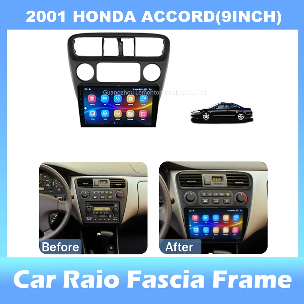 Tablero de Radio de coche de 9 pulgadas y 2Din, Panel estéreo para HONDA ACCORD 2001, para Teyes, con marco de DVD y CD de doble Din